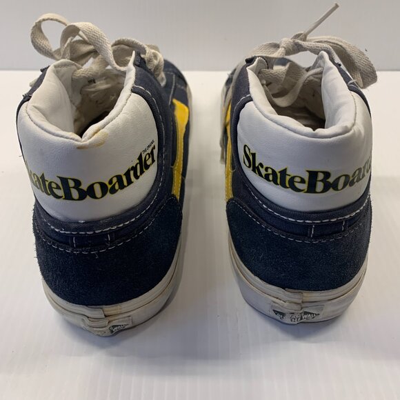 Vans X Skateboarder Magazine Mid Skool 77 Navy/Yellow Sneakers.  Mens US 9 - Picture 5 of 5